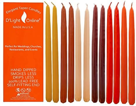 D'light Online Elegant Seasonal Fall Taper Candles Premium Quality - Unscented, Hand-Dipped, Drip... | Amazon (US)