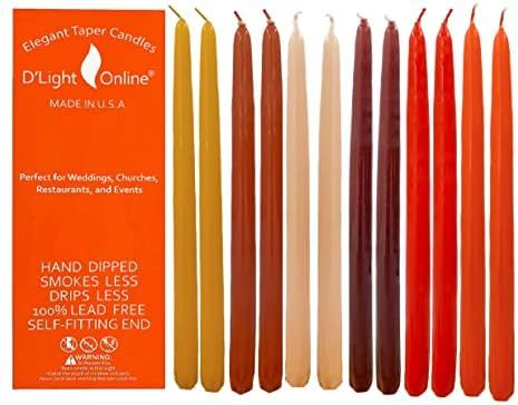 D'light Online Elegant Seasonal Fall Taper Candles Premium Quality - Unscented, Hand-Dipped, Drip... | Amazon (US)