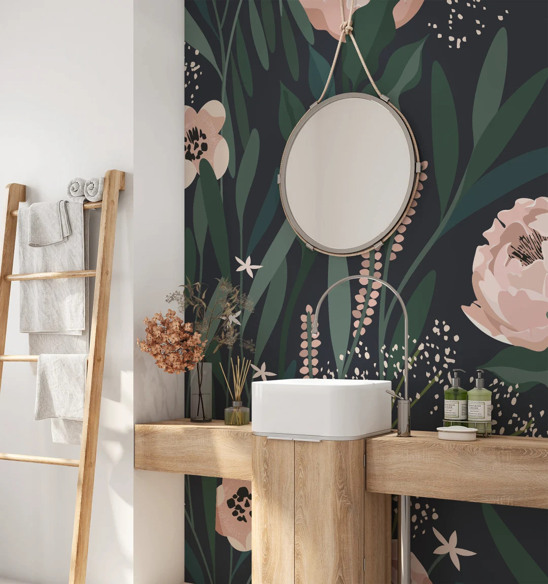 Forest Fairies Peel and Stick Wallpaper Floral, Removable Wallpaper Kids, Removable Wallpaper Flo... | Etsy (US)