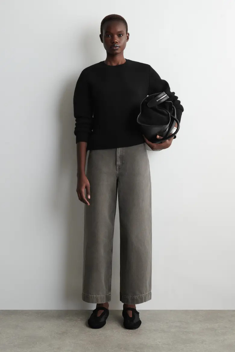 Cropped Wide-Leg Denim Pants (Women) | Nordstrom | Nordstrom