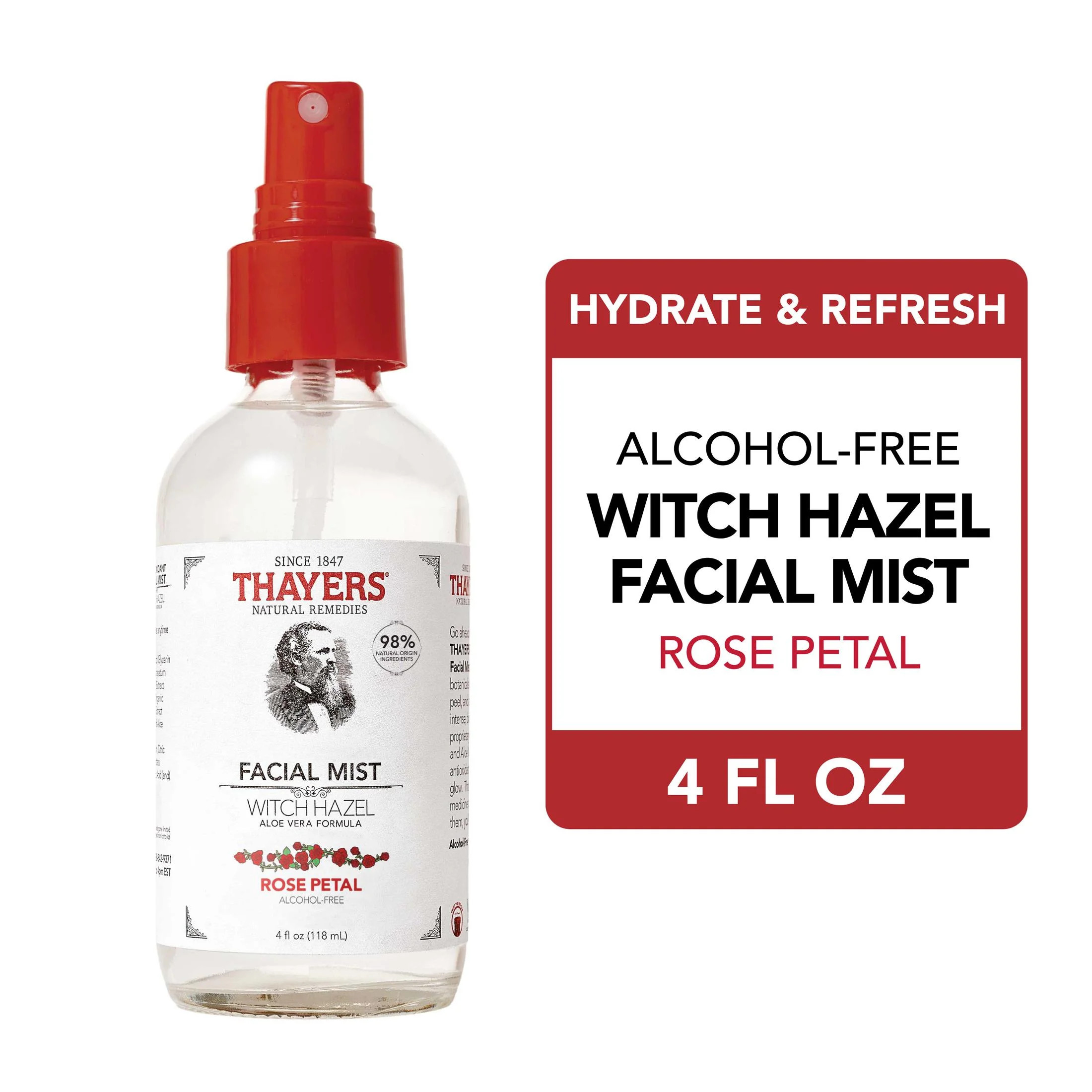 Thayers Alcohol-Free Rose Petal Witch Hazel Facial Mist, 4 oz | Walmart (US)