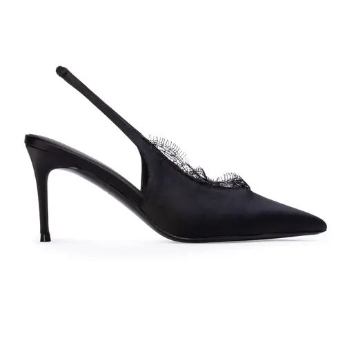 BLACK SUEDE STUDIO Royale 80 Pump in Black Satin at Nordstrom, Size 38 | Nordstrom