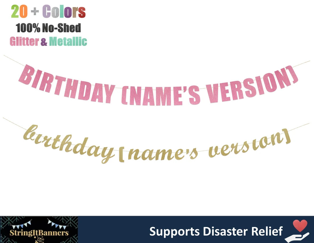 Birthday (My Version) Banner - Birthday Banner, Personalized Name Banner, Custom Birthday Party S... | Etsy (US)