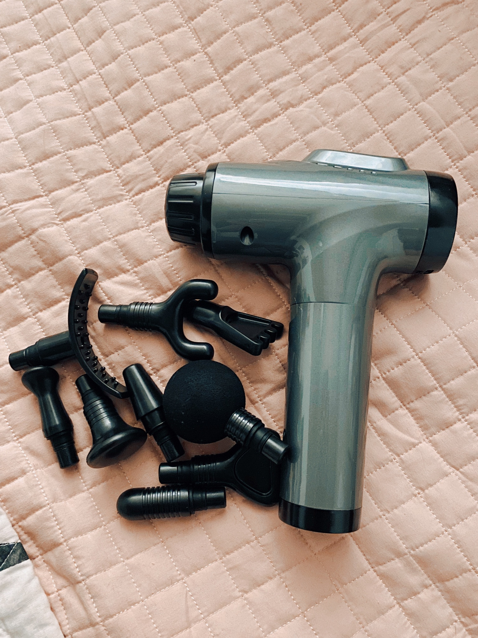 Massage gun with multiple attachments to specifically target different muscle groups for under $25 from Amazon! 30 different speeds. 

Fitness, wellness, Amazon, Amazon finds, health, gift ideas, massage gun, muscle recovery

#LTKFitness