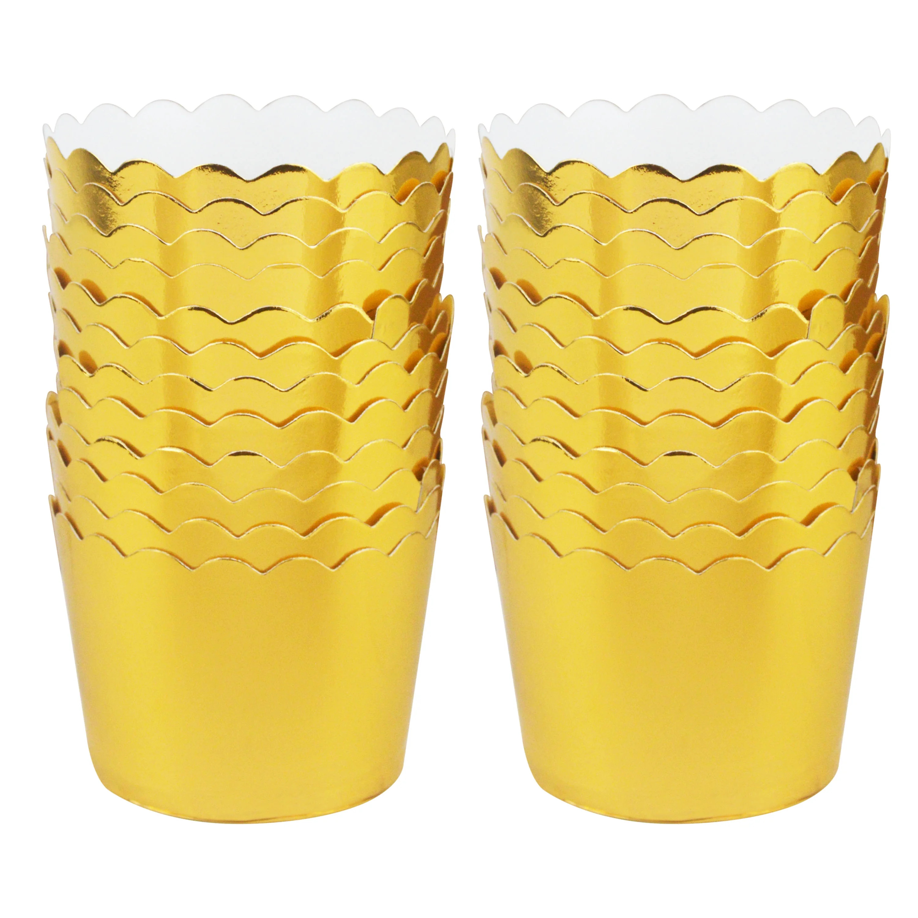 1.9 in Dia Bottom x 1.73 in H, 24 ct Gold Paper Treat Cup, Everyday, Baking Cups, Way to Celebrat... | Walmart (US)