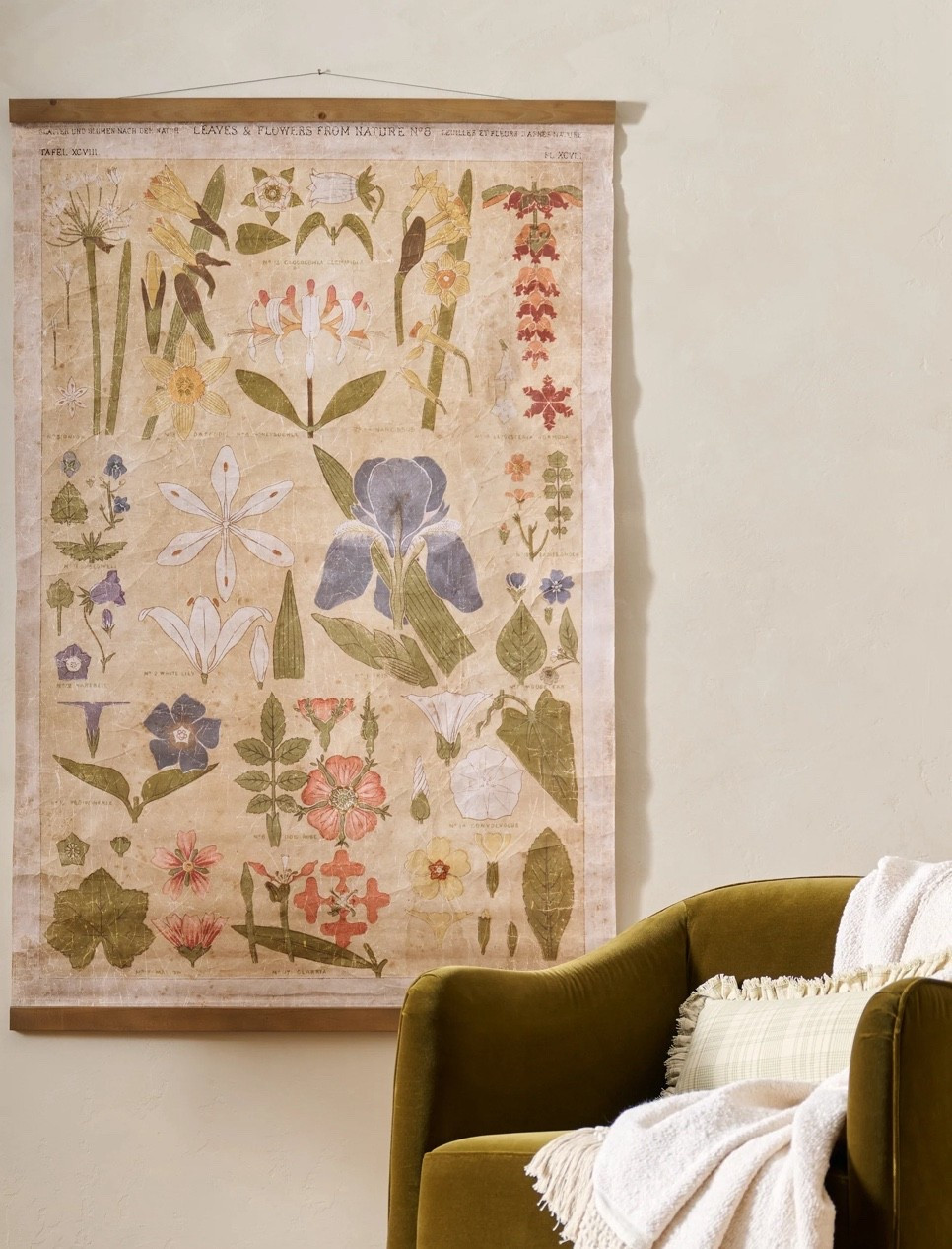 Antique Botanical Study II Tapestry
and Framed Art

Beautiful tapestry for a she shed or a study… anywhere really to showcase these wildflowers! Love it! I have one of their tapestries- mine is the dark moody floral one and it’s really cool and has become a statement piece. If can’t commit to the 40"L x 1"W x 62"H,
they have the framed print
 18"L x 1"W x 16"H