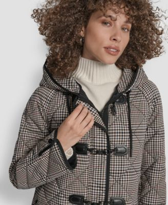Women's Hooded Toggle Quilted Coat | Macy's