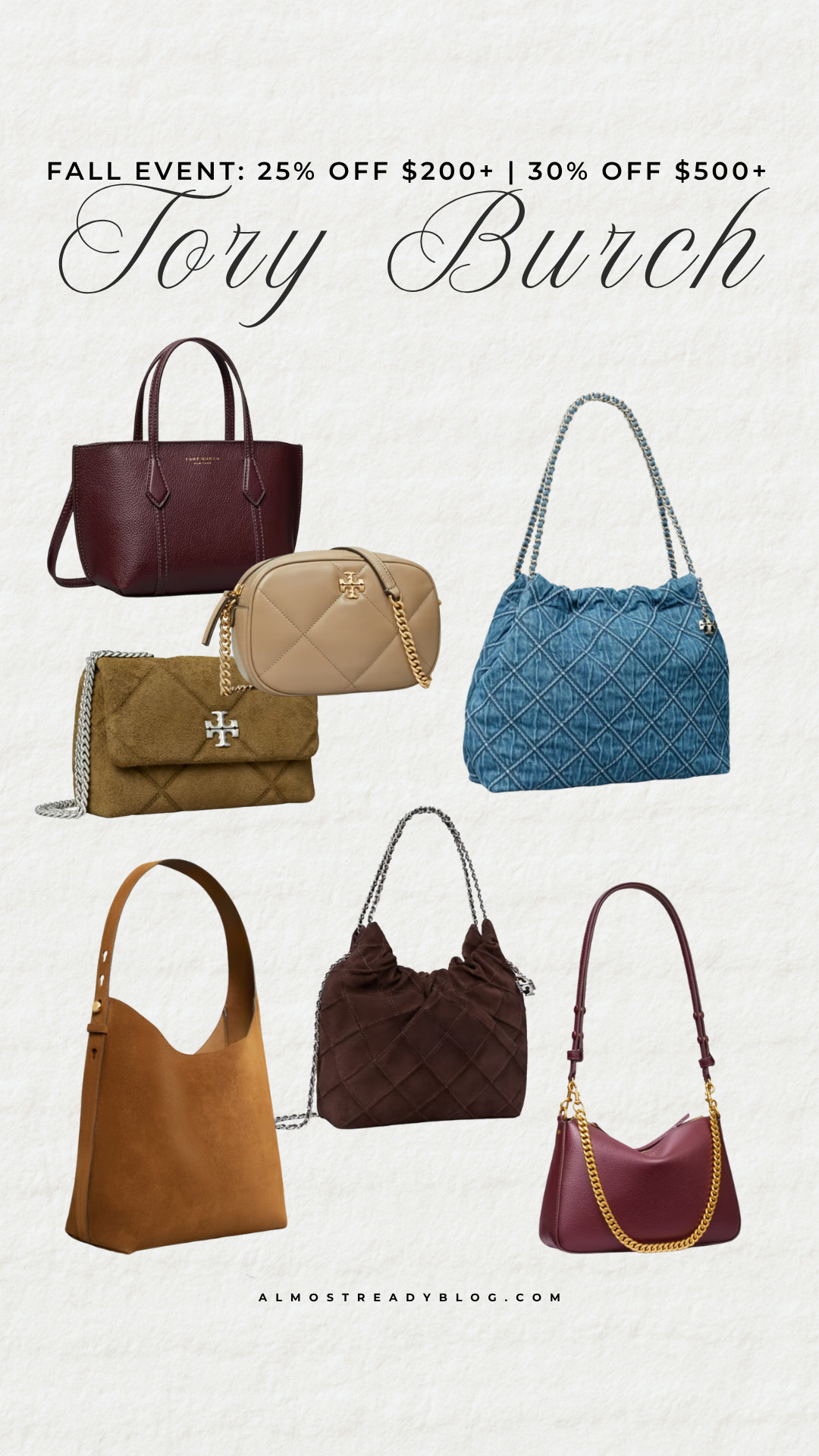 Tory Burch Fall Event. Fall handbags in rich seasonal colors and textures, perfect for refreshing your accessory collection.

Tory Burch bags, Tory Burch sale, fall handbags, fall bag trends, designer handbags, suede handbags, quilted bags, shoulder bags, crossbody bags, fall accessories

#LTKSaleAlert