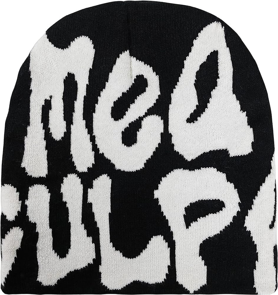 Graphic MEA Beanie Y2k Women, Ideal Gift Winter Culpa Beanie, Black White | Amazon (US)
