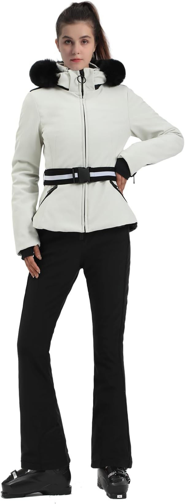 Women's Ski Jacket Snowboard Warm Winter Short Slim Snow Coat Jacket Mountain Windproof Waterproo... | Amazon (US)