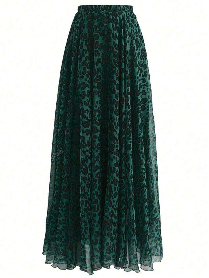 Elegant & Stylish Women Leopard Print A-Line Skirt | SHEIN
