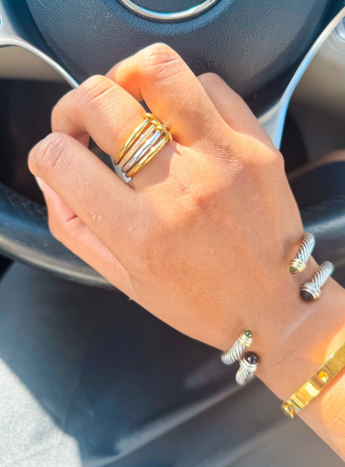 New Electric Picks ring ⚡️✨love that their jewelry is waterproof! Also linked the gold bangle I always wear it’s held up great. 

#jewelry #accessories #rings #ring #electricpicks #waterproofjewelry #twotone

#LTKootd