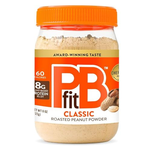 PBfit 8 Ounce Classic Peanut Butter Powder, Powdered Peanut Butter Spread From Real Roasted Peanuts, 8g of Protein 8% DV, Gluten-Free, 60 calories, 87% less fat (Pack of 1) | Amazon (US)