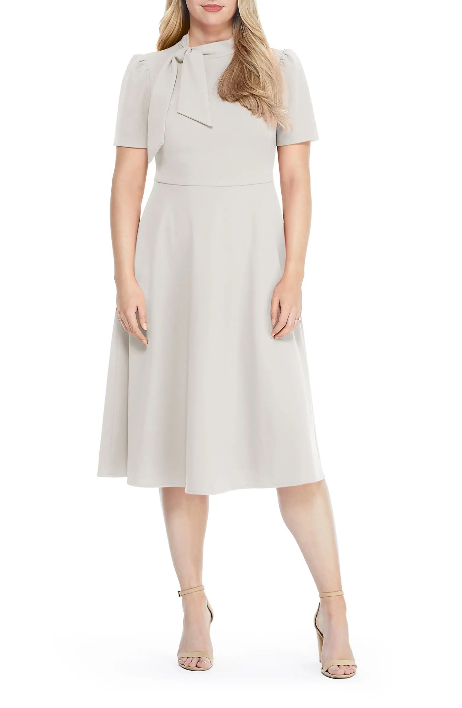 Short Sleeve Necktie Midi Dress | Nordstrom Rack