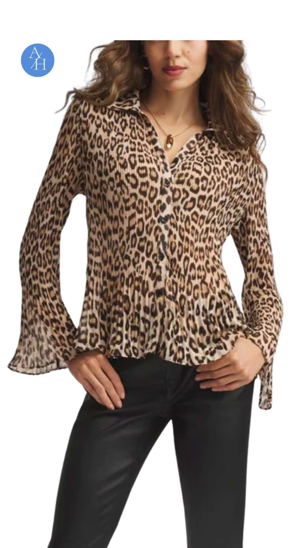 This blouse is a top-selling favorite for a reason. The pleated animal print is bold but still super wearable, and the lightweight, flowy fabric keeps it easy and not fussy. Love it with jeans for everyday, or dress it up with tailored pants when you want a little more polish. One of those tops that instantly makes an outfit feel finished. #LTKgrwm #LTKootd 

 #LTKgrwm #LTKootd
