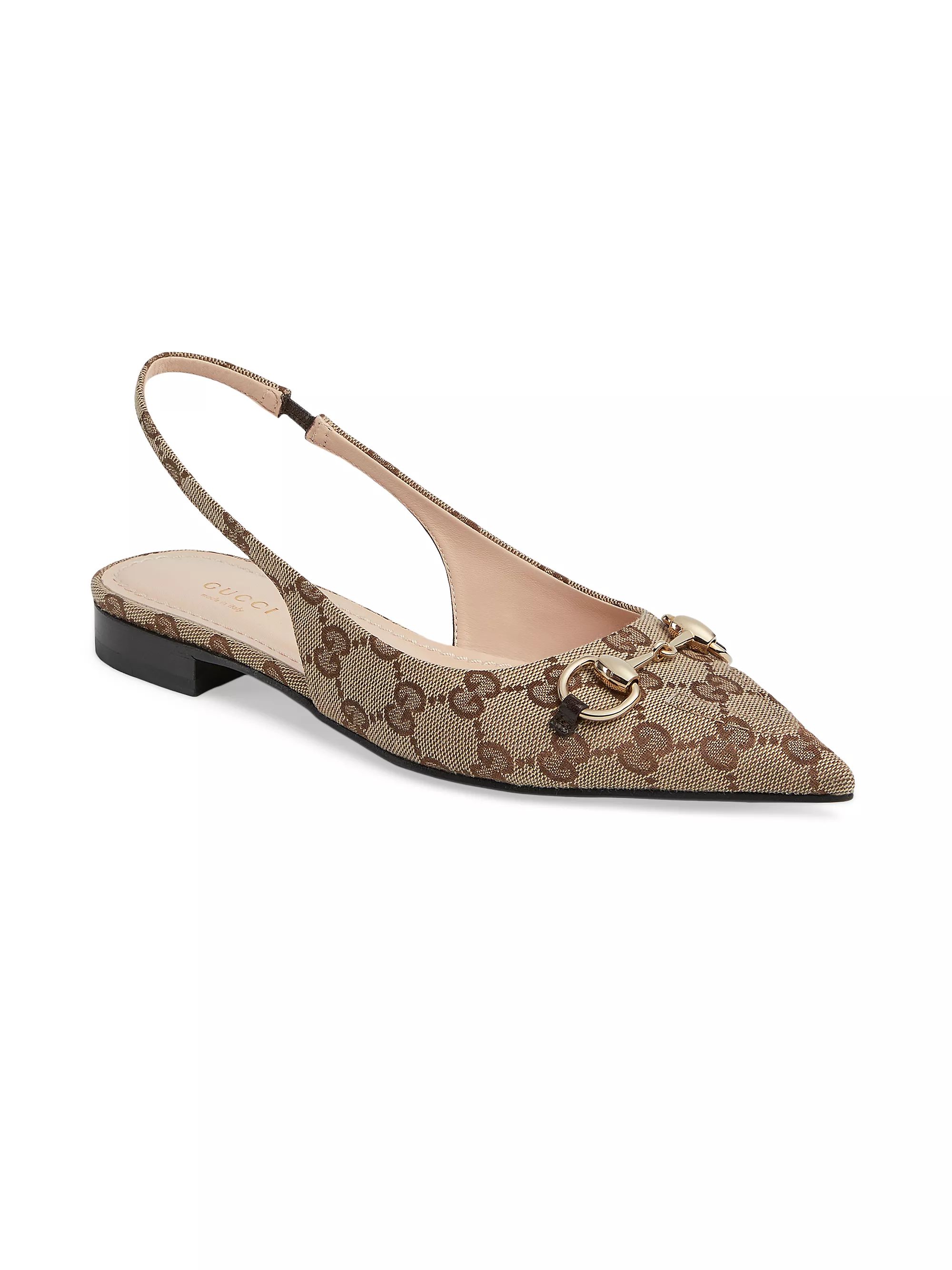 Erin GG Canvas Slingback Flats | Saks Fifth Avenue