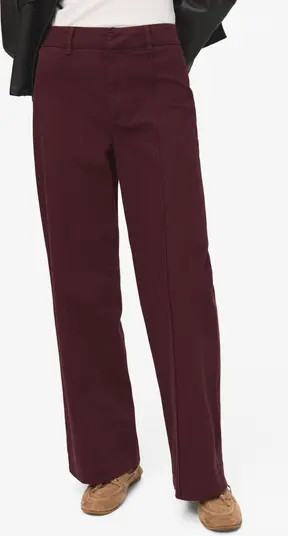 MANGO High Waist Wide Leg Twill Pants | Nordstrom | Nordstrom