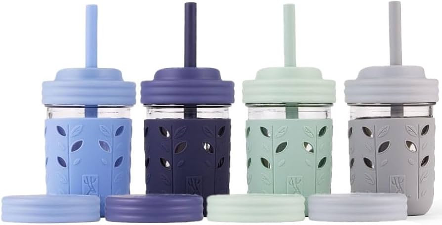 Elk and Friends Kids + Toddler Glass Cups | The Original 8oz Glass Mason Jar with Sleeves + Lids ... | Amazon (US)