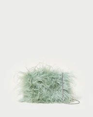 Zahara Sage Mini Feather Pouch | Loeffler Randall