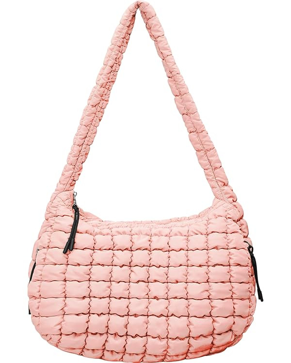 Large Puffer Tote Bag for Women Quilted Crossbody Bag, Hobo Quilted Tote Bag Crossbody Shoulder H... | Amazon (US)