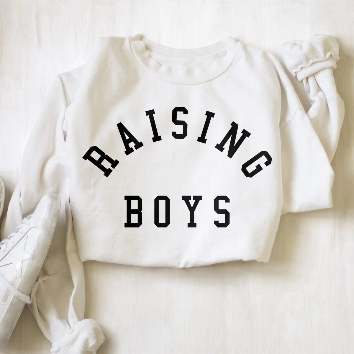 Womens Raising Boys Everyday Sweatshirt in Powder Color - Ford And Wyatt | Ford and Wyatt