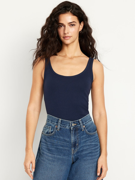 First-Layer Ribbed Scoop-Neck Tank Top | Old Navy (US)