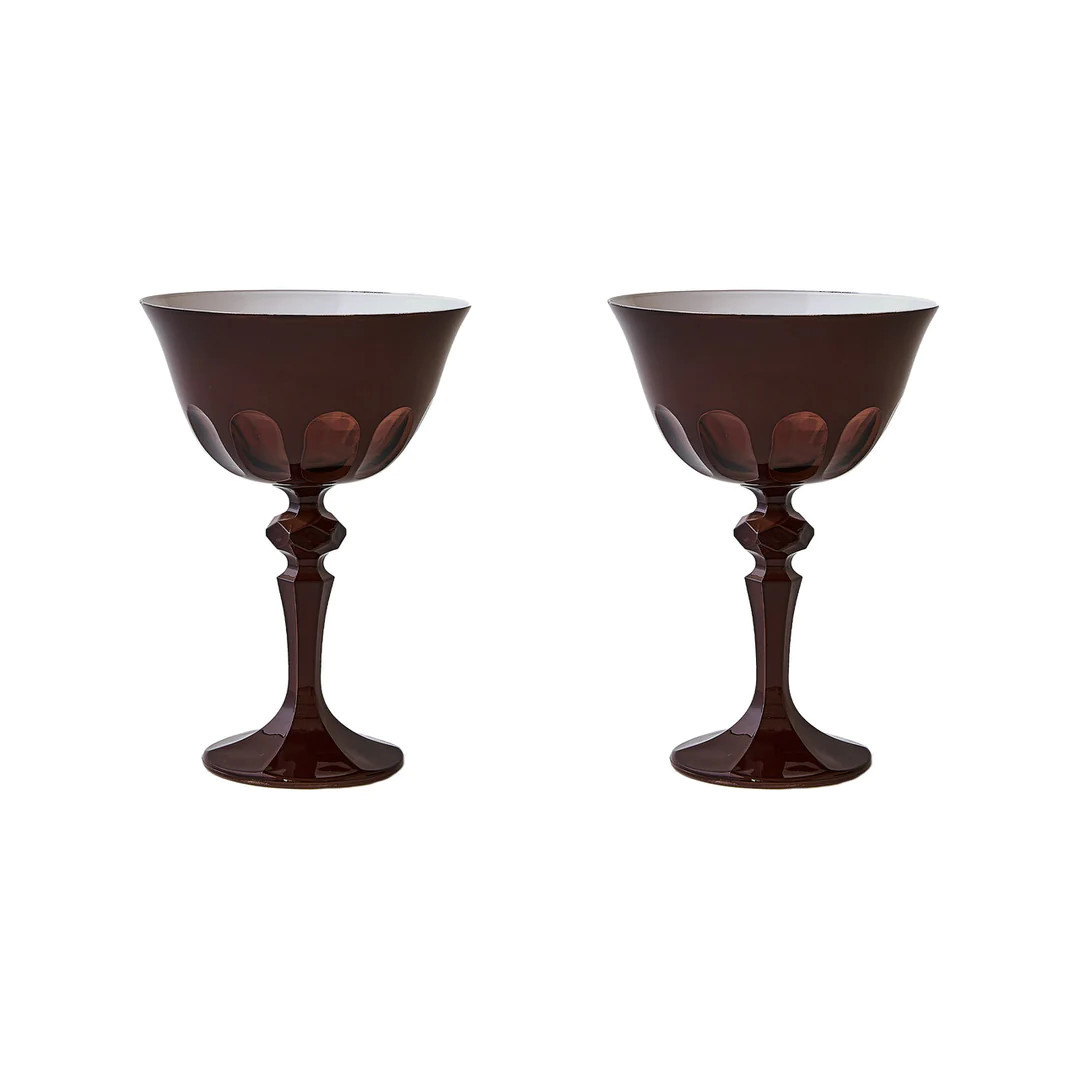 Rialto Coupe Glassware in Various Colors | Burke Decor