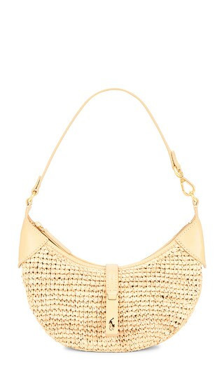 Polo Ralph Lauren Raffia Leather Mini Shoulder Bag in Neutral. | Revolve Clothing (Global)