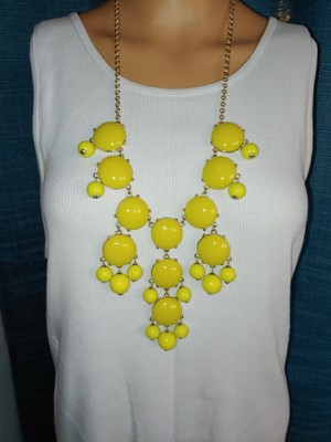 J CREW Bubble Bib Necklace Yellow Statement | eBay US