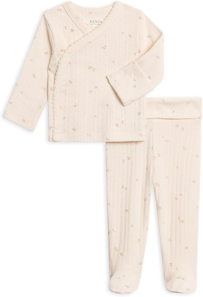 Colored Organics - Newborn Kimono Wrap Top and Footed Pant Set - Organic Cotton Infant Layette Cl... | Amazon (US)
