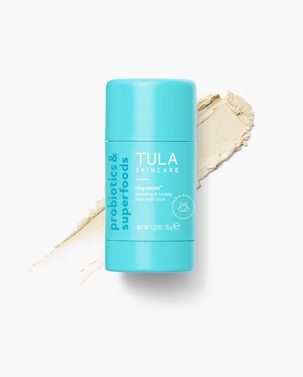 This deeply detoxing & toning mask stick glides on smoothly with velvety soft Mediterranean clay ... | Tula Skincare