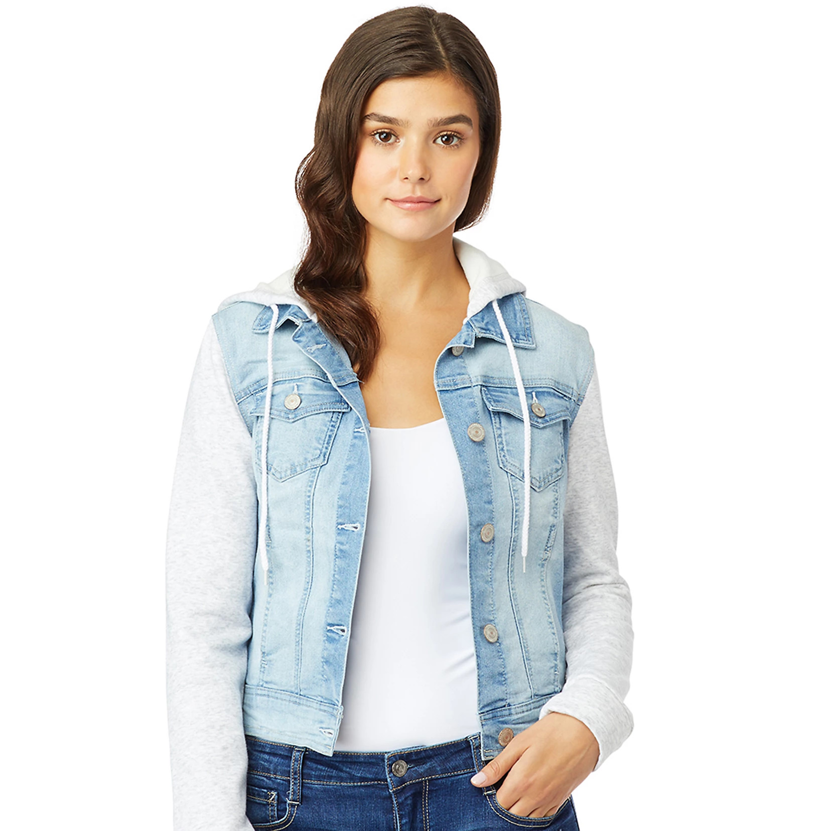 Juniors' Wallflower Knit Sleeve Dreamer Jacket | Kohl's