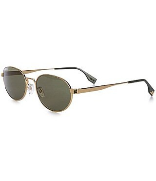 FENDI Unisex Fendi Sky 55mm Oval Mirrored Sunglasses - Shiny Gold/Green | Dillard's