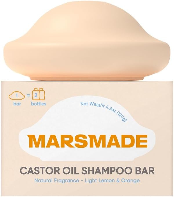 Marsmade Castor Oil Shampoo Bar Hydrating & Moisturizing Natural Hair Soap for Bathing, Hair Grow... | Amazon (US)