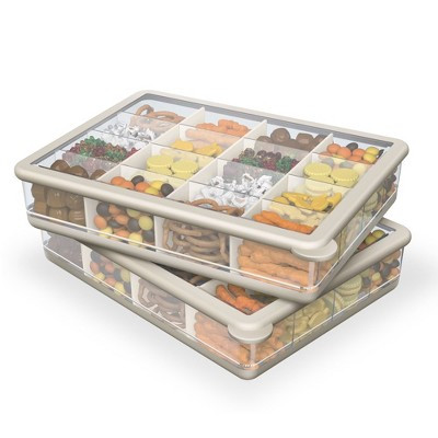COOK WITH COLOR Snack Box, 16-Compartment Lunch Box & Food Storage Container, Cream, 2-pack | Target