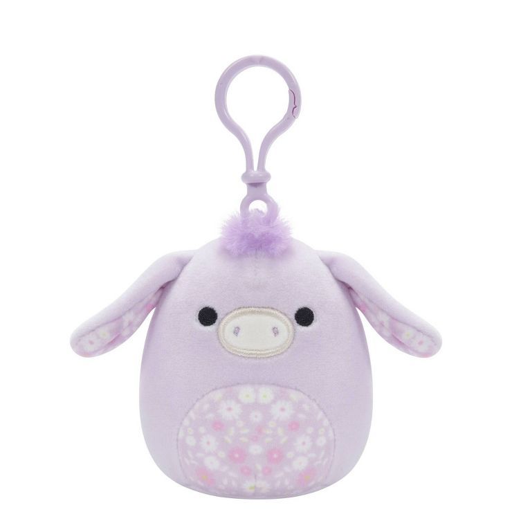 Squishmallows 3.5" Purple Donkey with Floral Belly Clip-on Plush Toy | Target