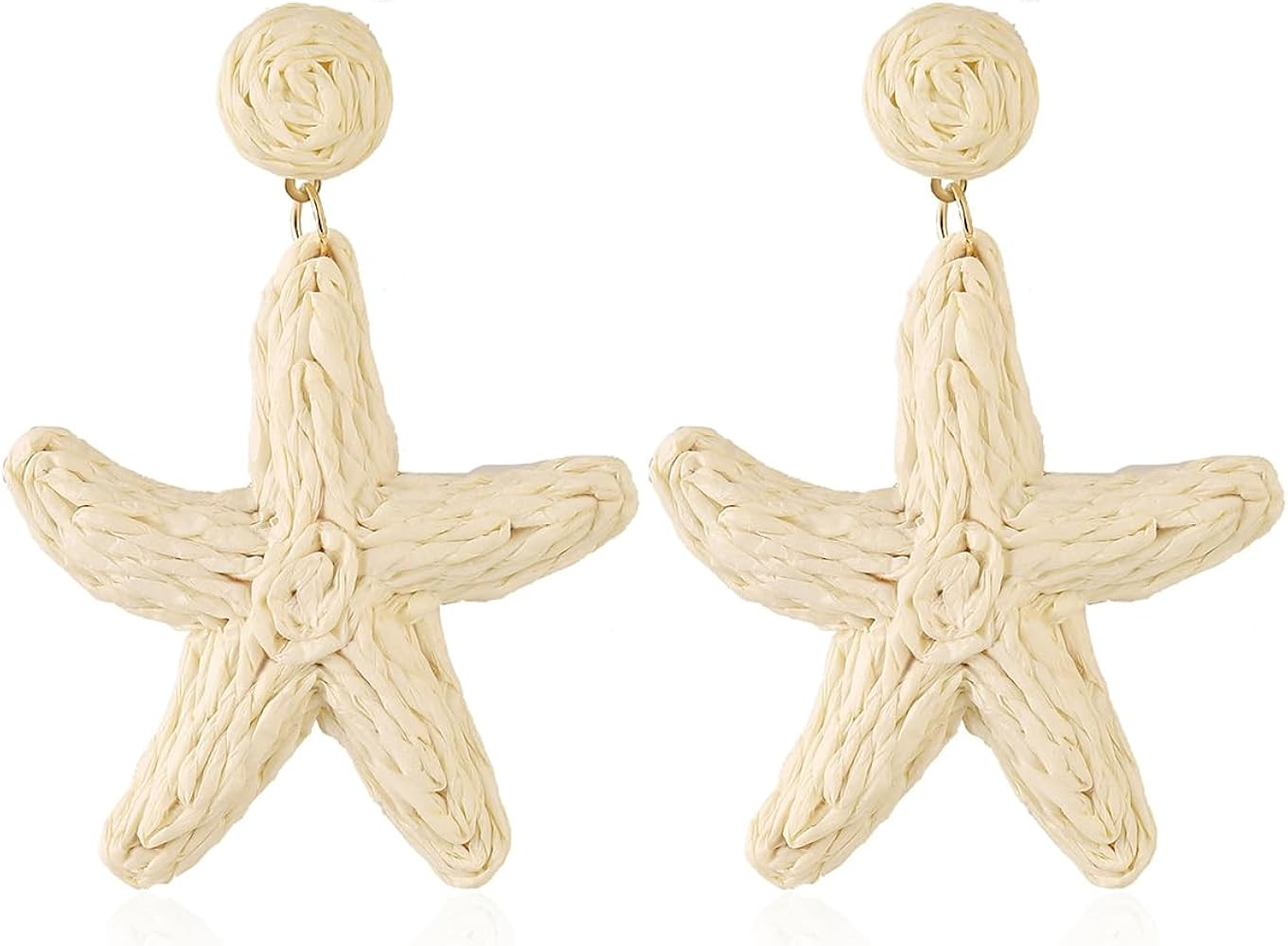 Handmade Raffia Hoop Earrings Statement Tropical Bohemian Straw Dangle Earrings Natural Rattan Va... | Amazon (US)