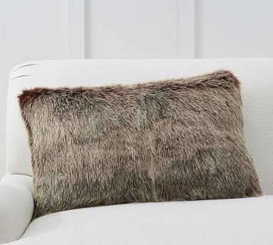 Faux Fur Luxe Mink Lumbar Pillow Cover | Pottery Barn (US)