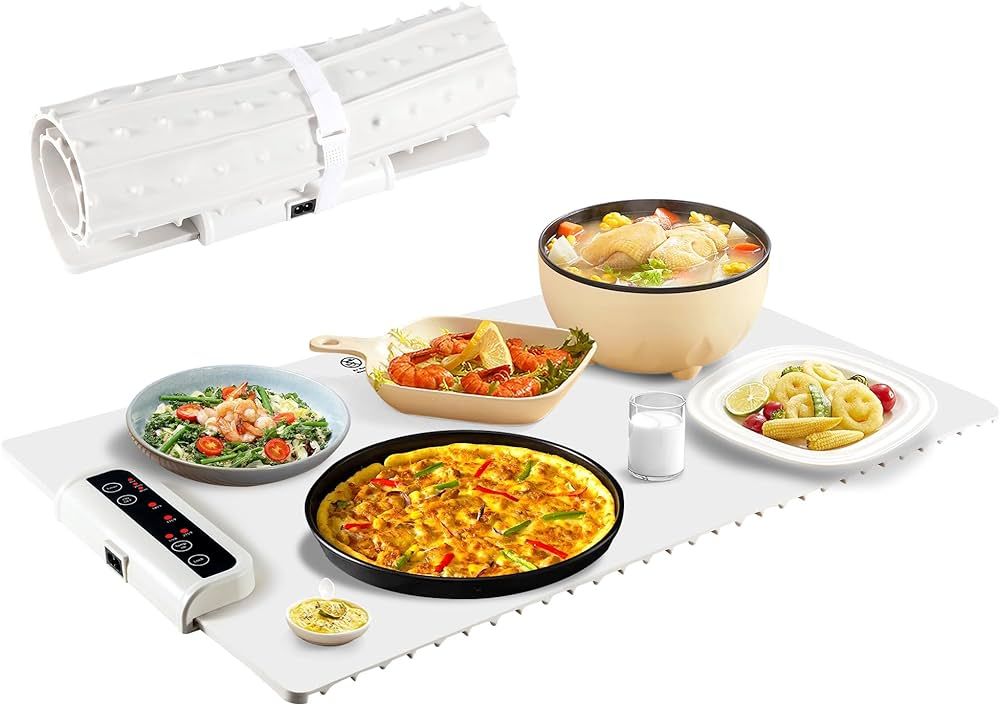 Electric Warming Tray - Portable Food Warmer with Time Moders Locking Function Adjustable Tempera... | Amazon (US)