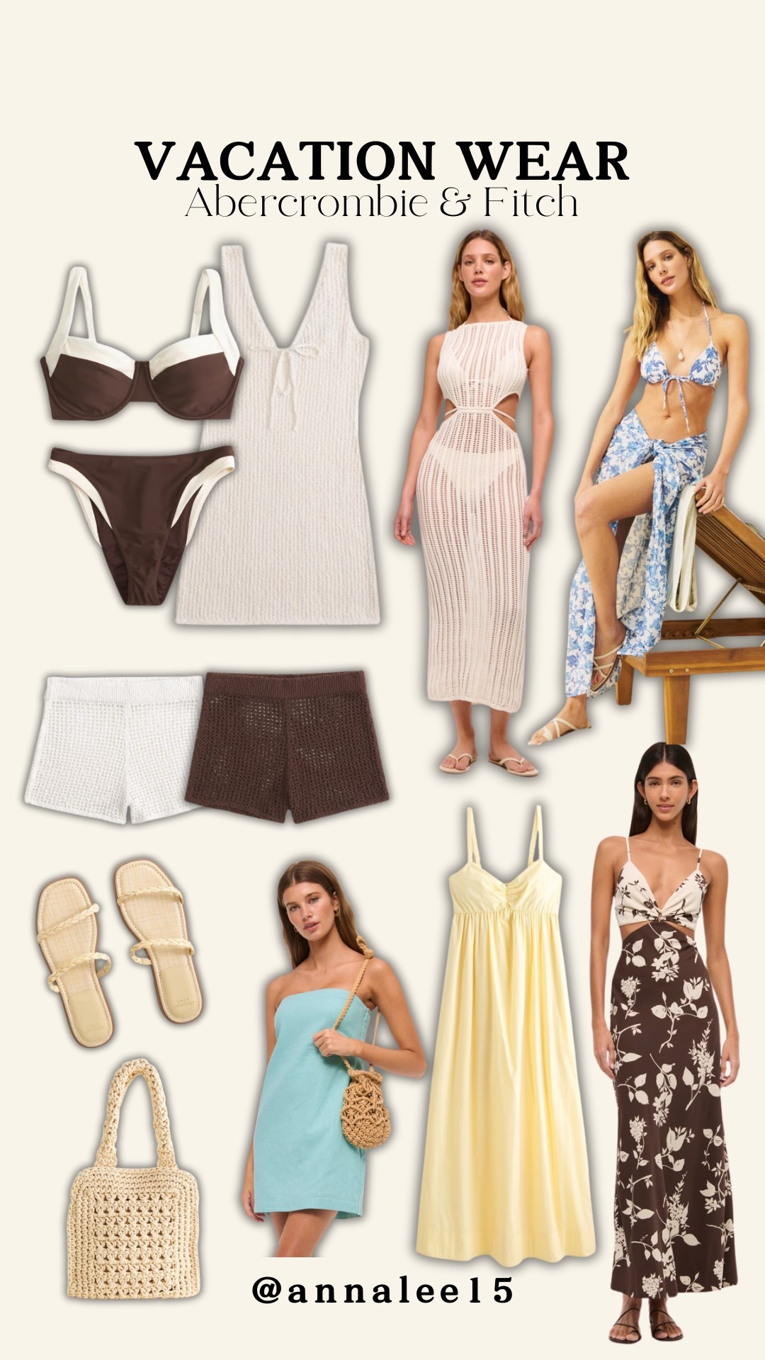 Beach vacation wear from Abercrombie & Fitch!! vacation outfits, swimwear, women’s vacation fashion, midi dress, swimsuit cover-up, sandals, crochet purse, resort wear 

#LTKTravel #LTKSwim #LTKStyleTip