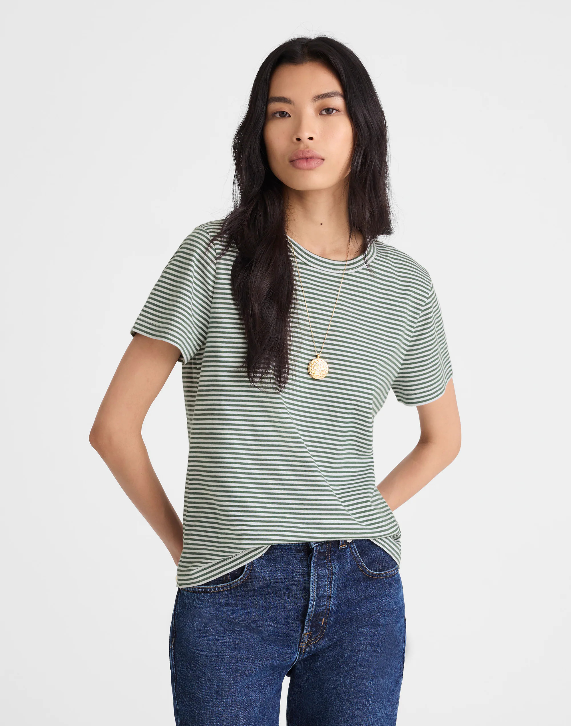 The Perfect Crewneck Tee in Allday Jersey | Madewell