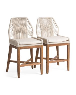 Set Of 2 Rope Cross Weave Counter Stools | Chairs & Seating | Marshalls | Marshalls