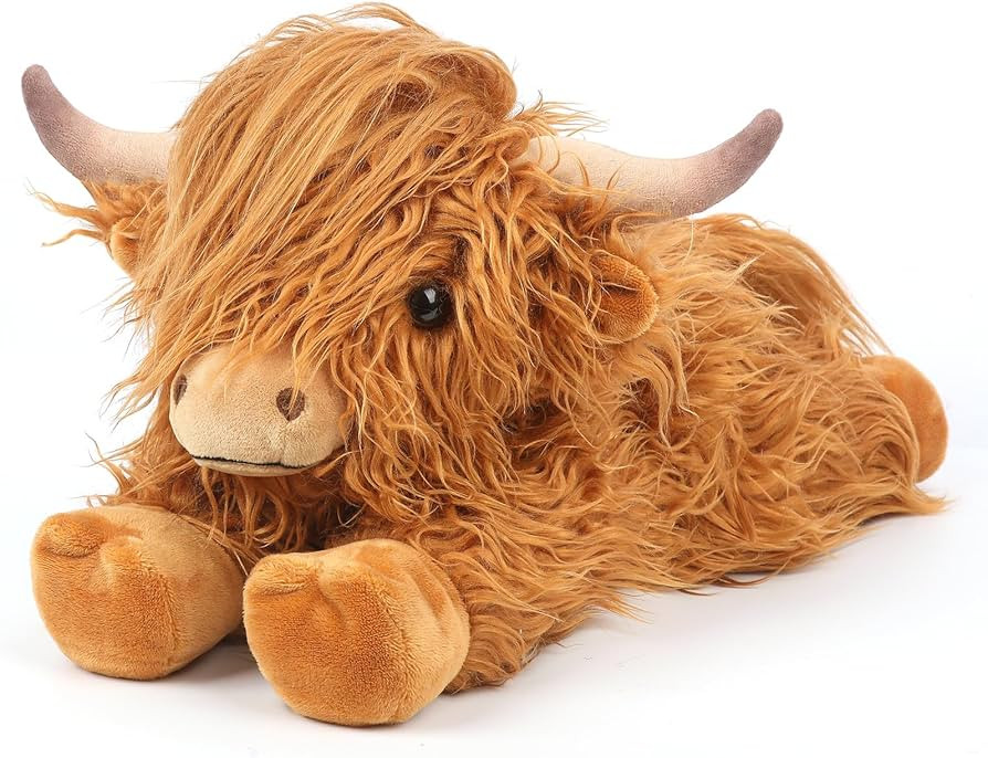 Highland Cow Stuffed Animals, Microwavable Stuffed Animals Heating Pad for Cramps, Pain Stress Re... | Amazon (US)