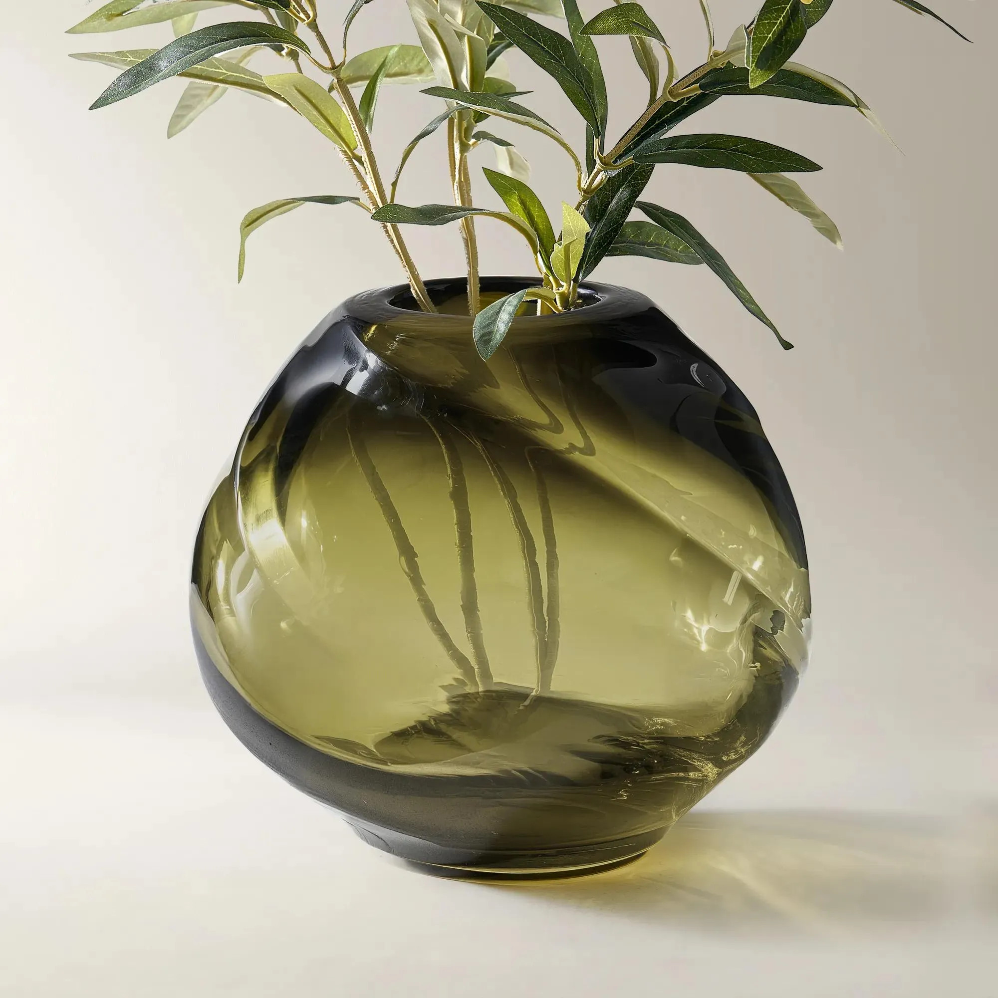 Dylan Glass Vase - Muted Olive | Z Gallerie