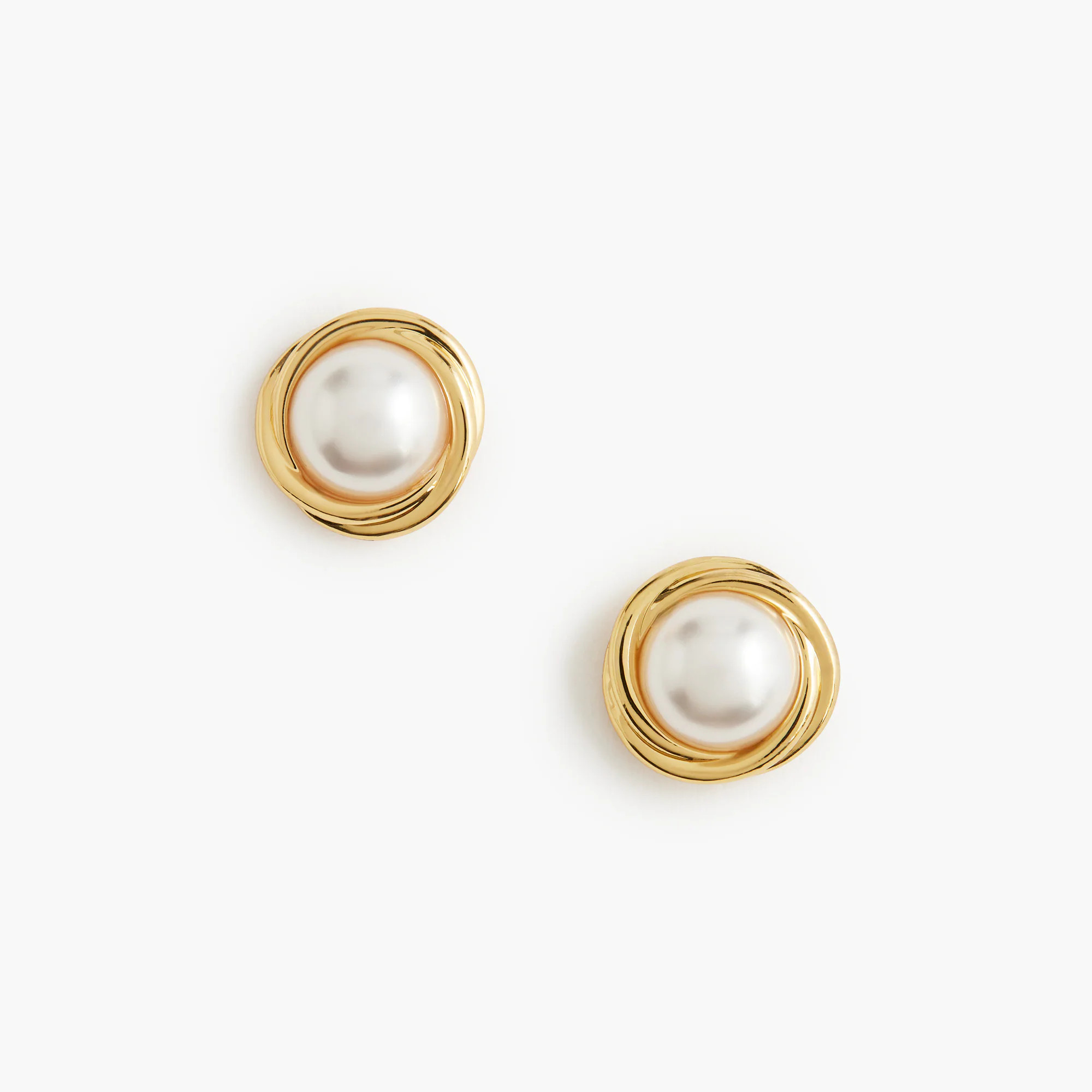 Gold basket-pearl studs | J.Crew Factory
