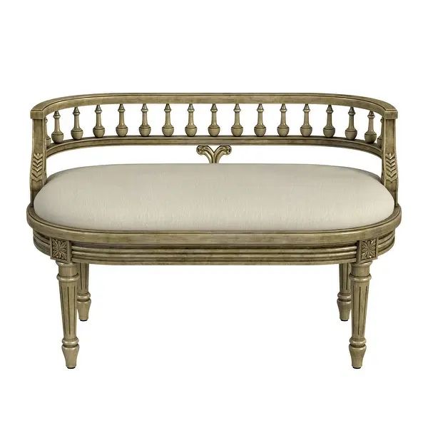 Hathaway 37" Upholstered Bench - Antique Beige | Bed Bath & Beyond