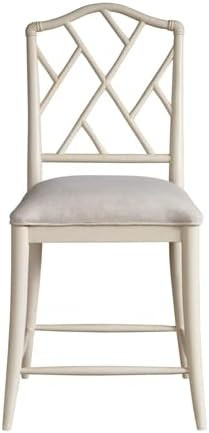 Universal Furniture Set of 2 Solid Wood Chippendale Counter Stools in Off White | Amazon (US)