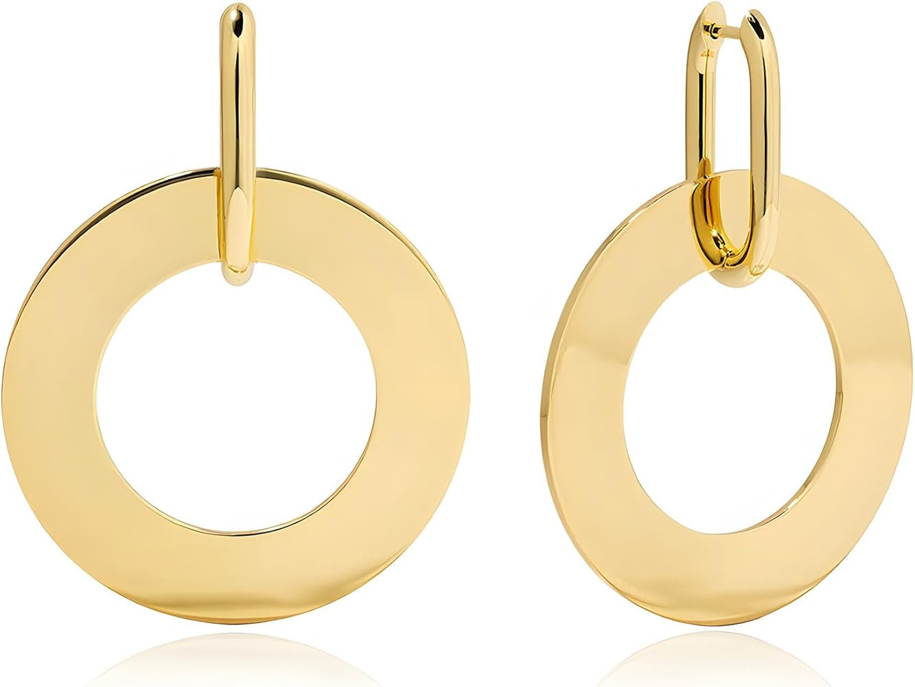 MUYAN Fashion Large Disc Geometric Dangle Earrings for Women Statement Dangle Earrings Geometric ... | Amazon (US)