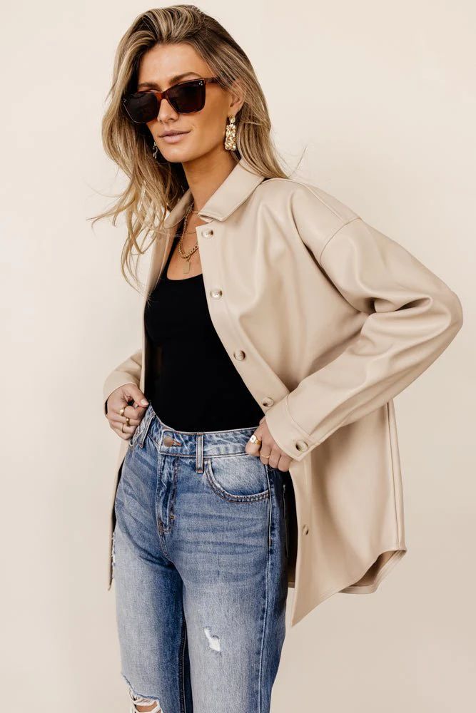 Florence Shirt Jacket in Tan - XS / Tan - böhme | Bohme
