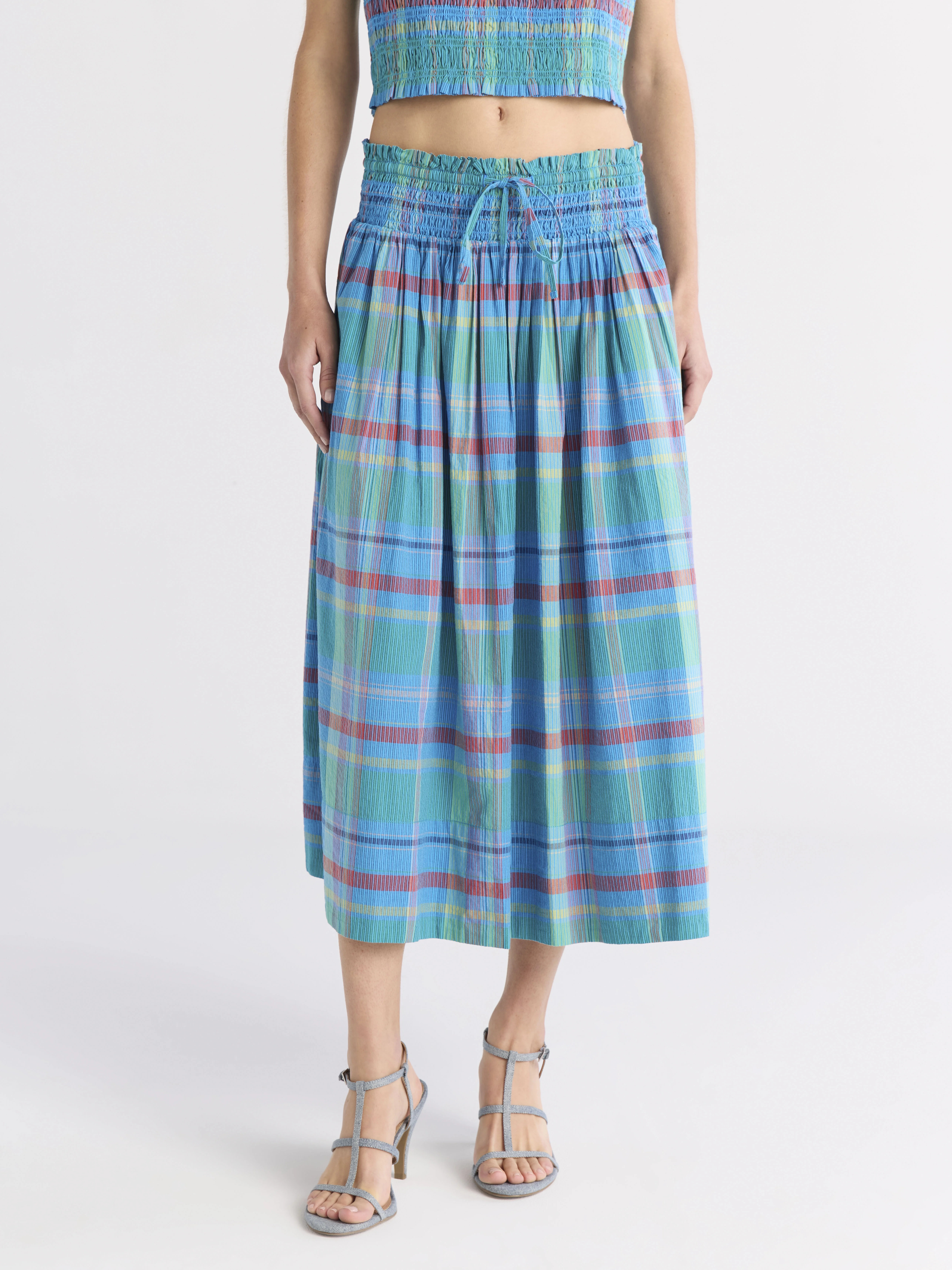 Free Assembly Women's and Women's Plus Smocked Cotton Maxi Skirt, Sizes XS-4X | Walmart (US)